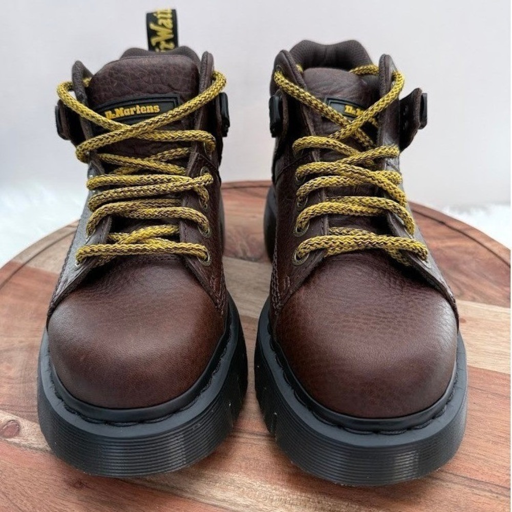 Dr Martens Woodard Boots Brown Leather Chunky Robust Sole Lace Up Size 7 M/ W 8 - Picture 2 of 9